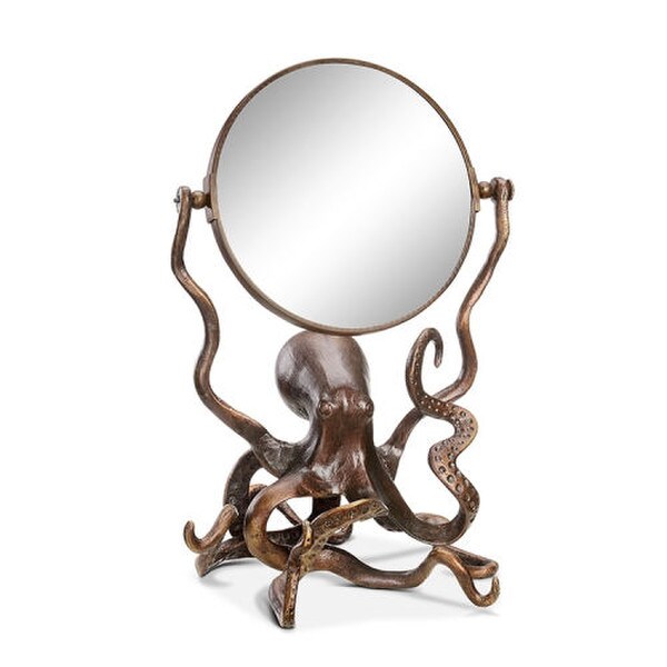 Octopus Vanity Mirror Decorative Tentacles Sculptural Bathroom Beach
